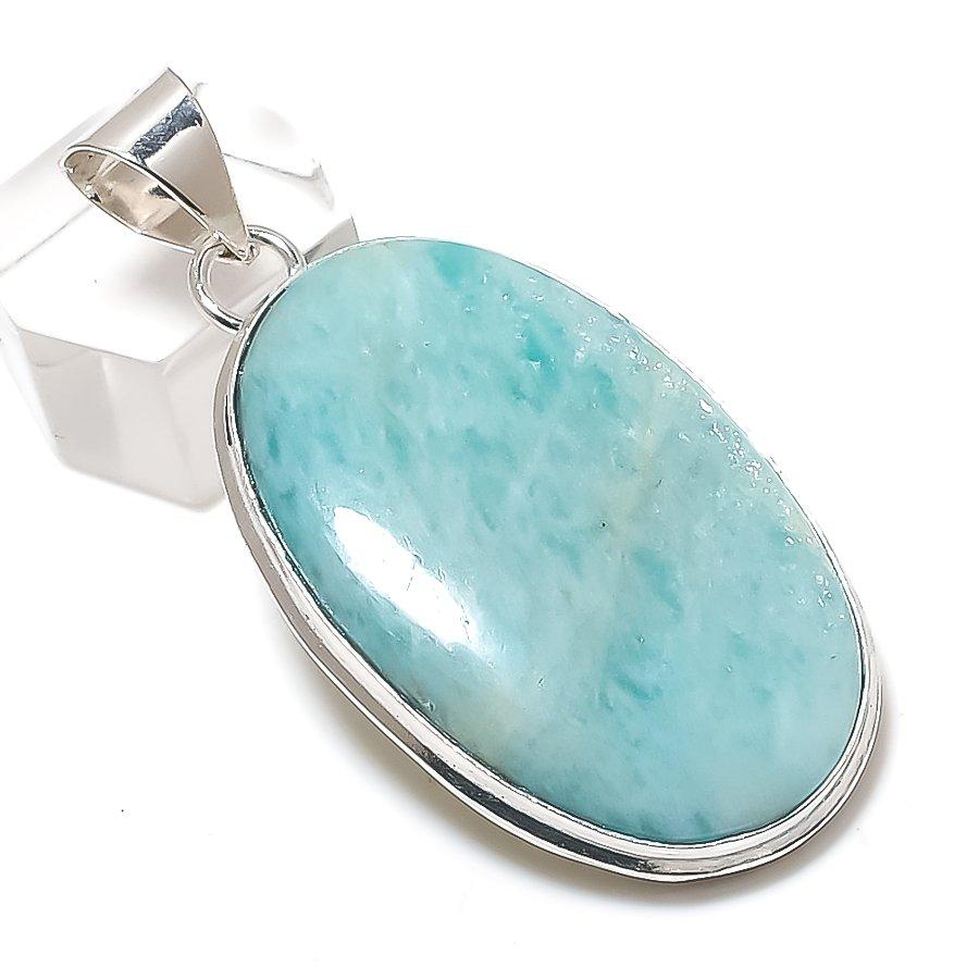 

Natural Amazonite Gemstone 925 Sterling Silver Jewelry Pendant 2.21 R6F89