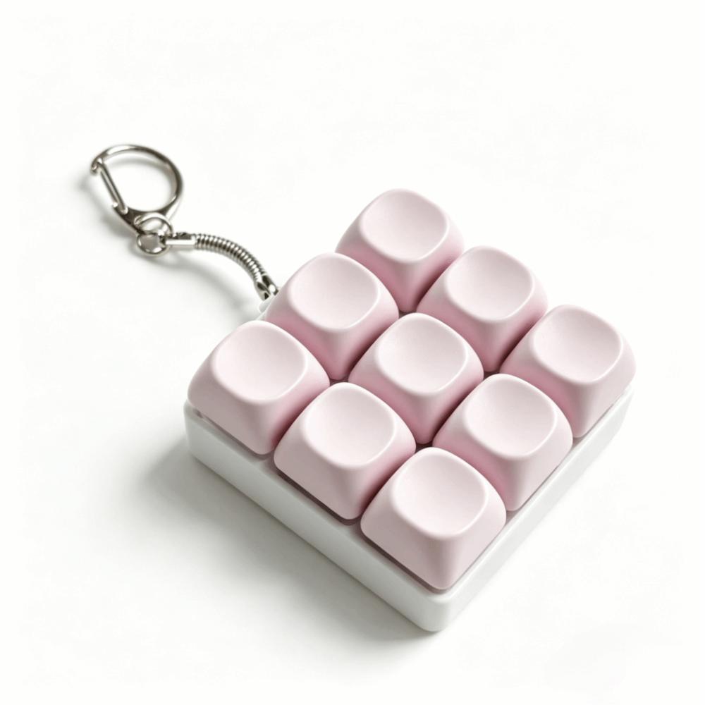 9 Keys Keycap Fidget Keychain Key Cap Clicker Mechanical Keyboard Keychain Adults