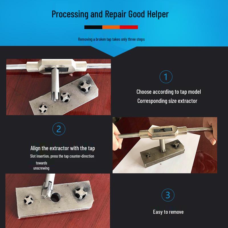 Multi-purpose Tap Removal Tool for Disassembly and Broken Screw Extraction