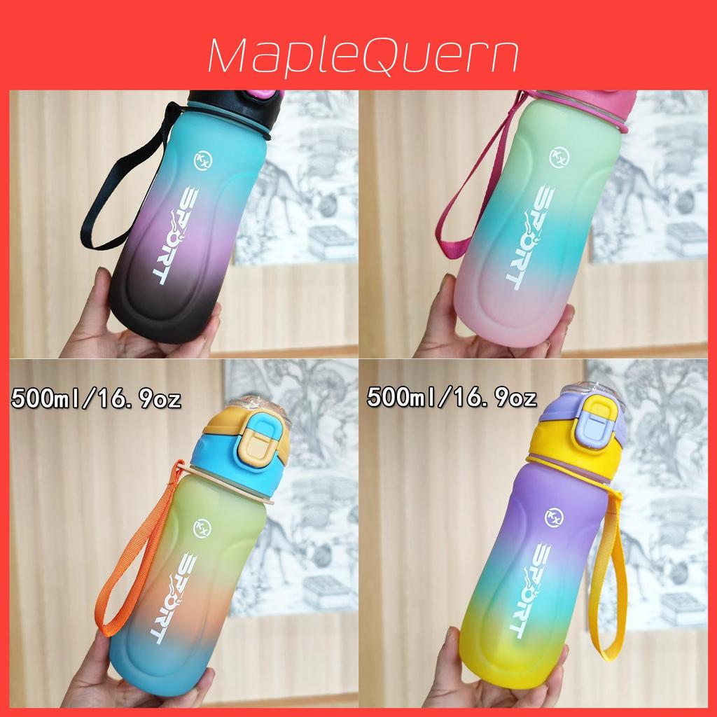 Water Bottle With Gradient Design And One Press Lid For Outdoor Travel And Students