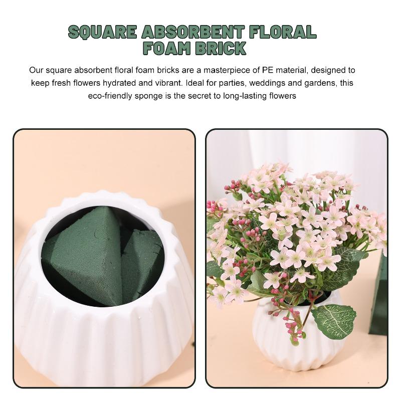 10/1x Green Floral Foam Block For Flower Arrangements Dry Wet Absorbent Sponge Flower Muds DIY Wedding Party Decoration Supplies