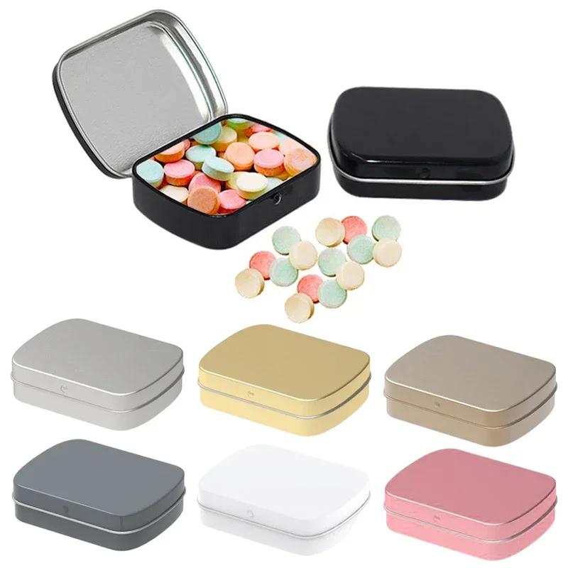 6Pcs Mini Metal Hinged Tin Box with Lid Empty Tins Jewelry Collect Cases Home Organizer Small Storage for Candy