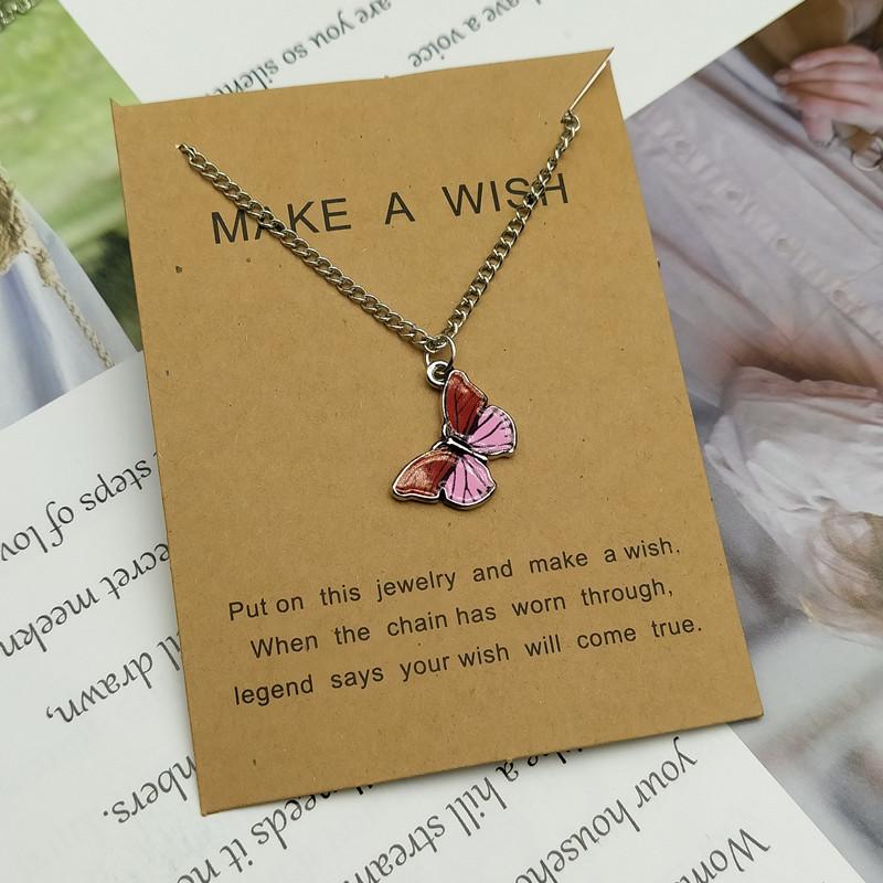Korean Fashion Cute Butterfly Pendant Necklace for Women Golden Color Statement Necklace Zircon Gifts Wholesale Dropshipping