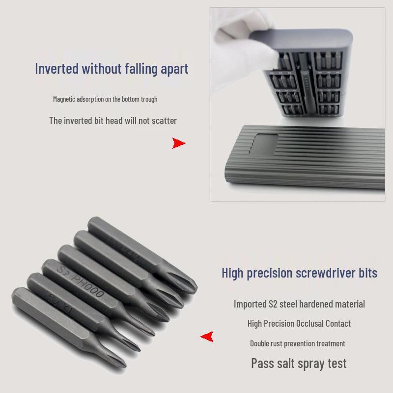 25-in-1 Precision Phone Repair Screwdriver Set with S2 Aluminum Alloy