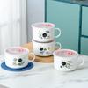 Ceramic Instant Noodle Bowl with Lid, Household Bowls, Microwave Soup, Student Nordic Simple Rice, Large Tableware