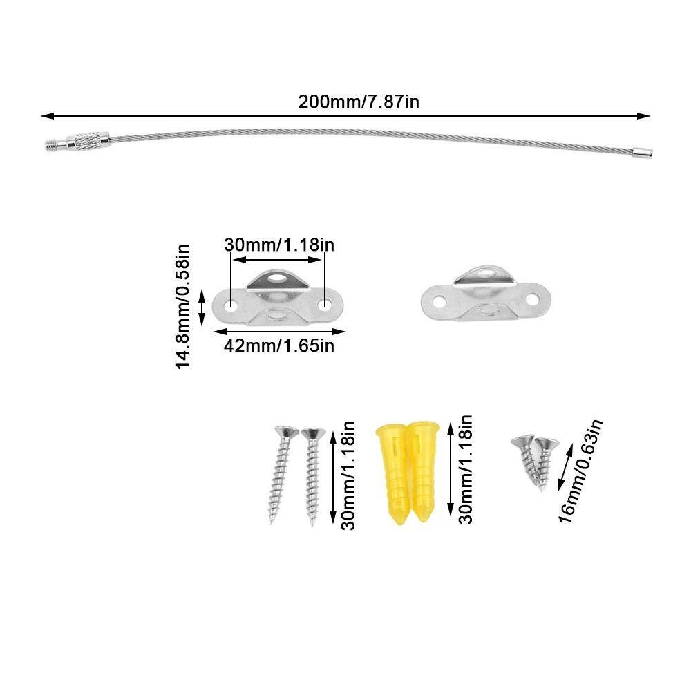 6pcs Adjustable Furniture Anchors Stainless Steel Furniture Wall Anchor  Dorm