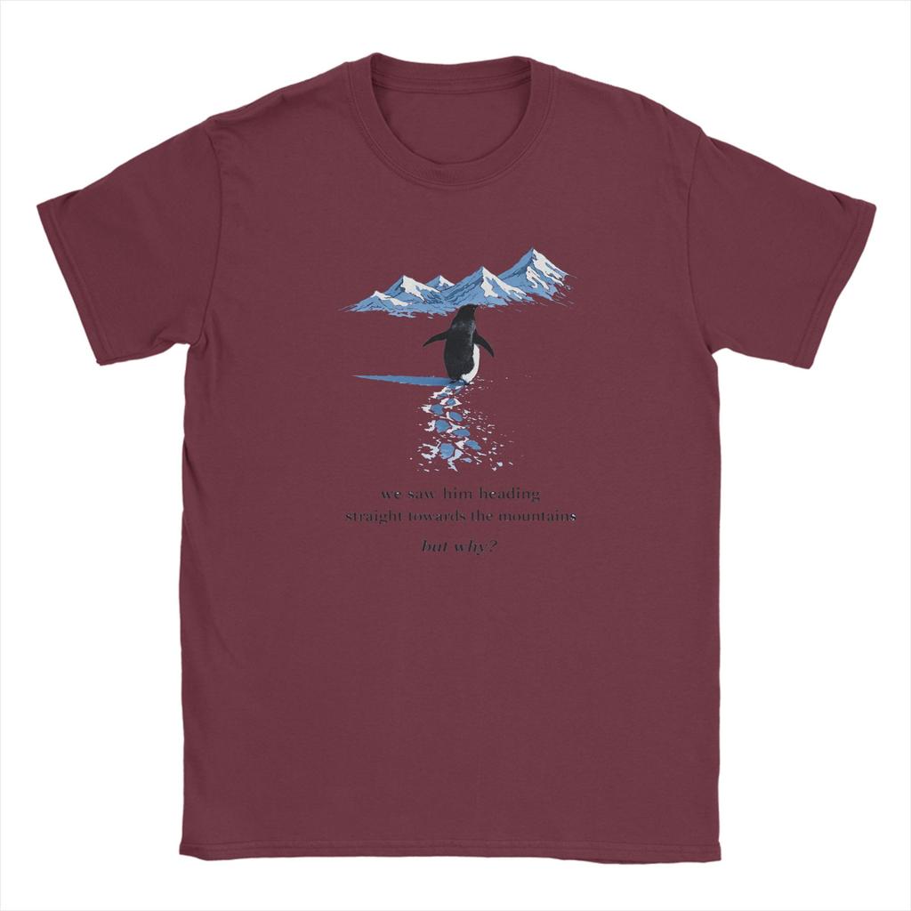 T-shirt Unisex Pinguino Nichilista Ma Perché meme Maglietta Vintage in Cotone Manica Corta T-shirt Girocollo Abbigliamento Taglia Grande