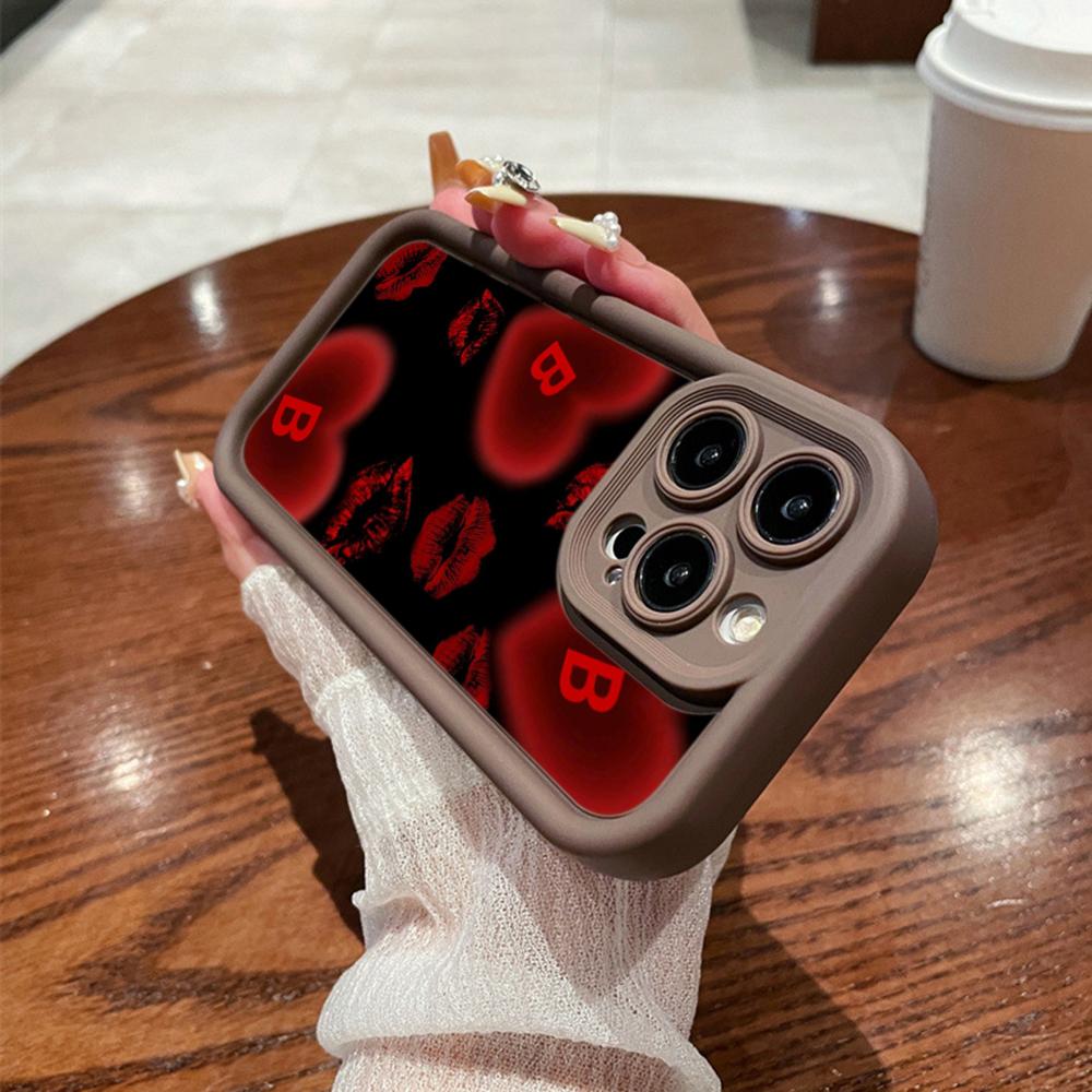 LZ22 Lips Kiss Digital Design Silicone Phone Case for Samsung A15 A35 S24 S23 Ultra S22 S21 Plus S20 A05 A06 A54 A55 A53 A14 M15 Shockproof Back Cover