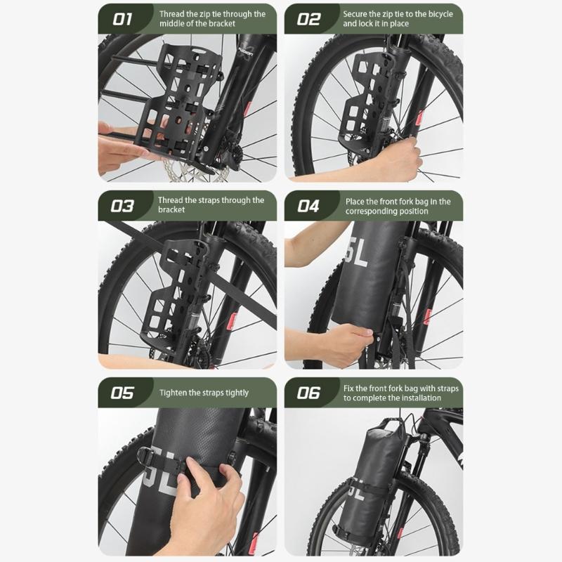 Road Bike Front Fork Bag with Front Bike Rack Waterproofs 5L Bike Panniers Bag for Bike Pack Cycling Tours Enduring