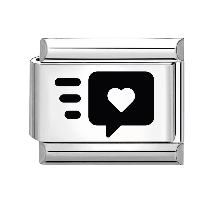 Fashion Cheese Painting Plate Lovely Cat Ball Heart Eyes Laser Engraving Charm Links Fit 9mm Stainless Steel Bracelet DIY Making