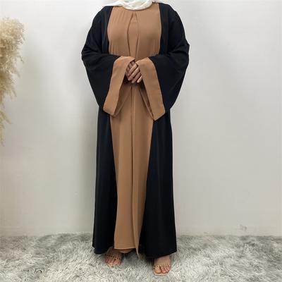 Ramadan Eid Muslim Abaya Dubai Luxo Splicing Falso Duas Peças Abayas Para Mulheres Kaftan Vestido Modesto Islam Caftan Marocain