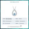 S925 Sterling Silver Water-drop Shape Blue Zircon Devil's Eye Pendant Necklace for Women Classic Neck Chain Jewelry