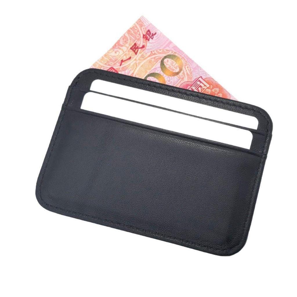 Mini Sheepskin Card Holder: Lightweight Genuine Leather Coin Purse, Soft & Stylish with Wet Oil Wax Finish