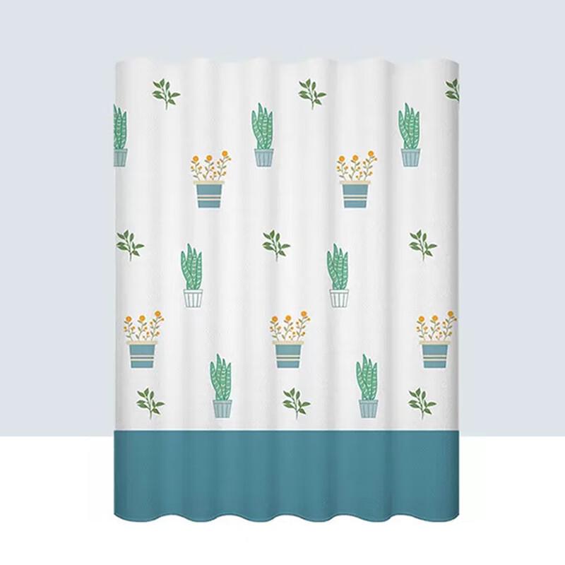 

Guiren Yizu Sunshine Green Plant Shower Curtain Set