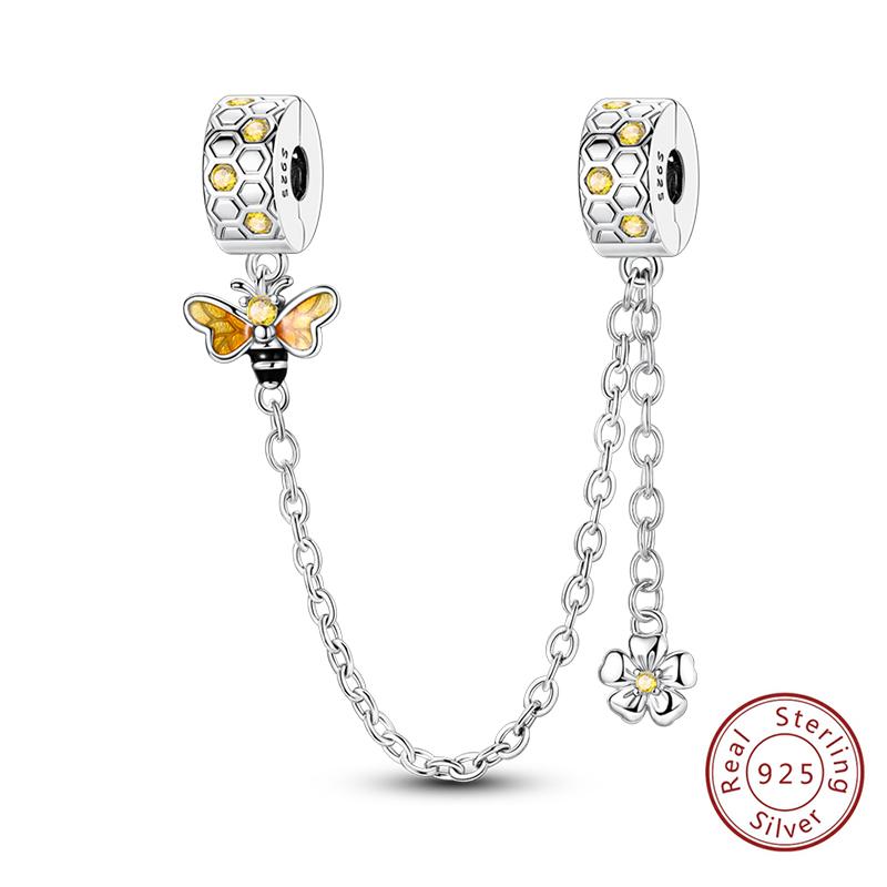 Girl New Stars Safety Chain Clip Charms Metal Key Locks Pendent Fit Original Bracelets Make Your Own Festival Accessory Elegant Fashion Beautiful