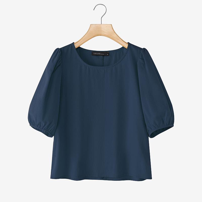 ZANZEA Women Summer Round Neck Casual Short Sleeve Cotton T-Shirt