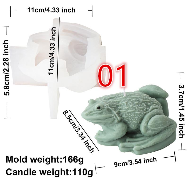 3D Cartoon Frog Silicone Candle Mold DIY Animal Frog Toad Aromatherapy Plaster Mold Crafts Resin Casting Home Decor