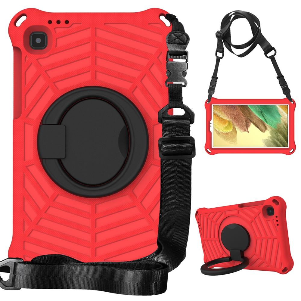 

Для Samsung Galaxy Tab A7 Lite 8.7 2021 SM-T220 SM-T225 чехол EVA Kids Safe Pull Ring противоударный плечевой ремень подставка чехол для планшета T220 / T225 красный
