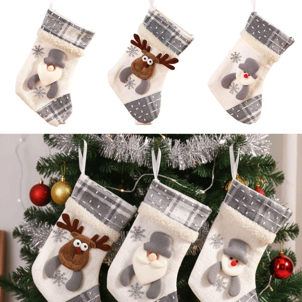 New Large Christmas Socks Santa Claus Elk Xmas Socks Home Decorations Christmas Tree Pendant Favor Gift Bags Party Supplies