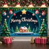 Merry Christmas Banner Green Pine Branches Winter Festive Display Christmas Display Christmas Tree Holiday Background For Indoor