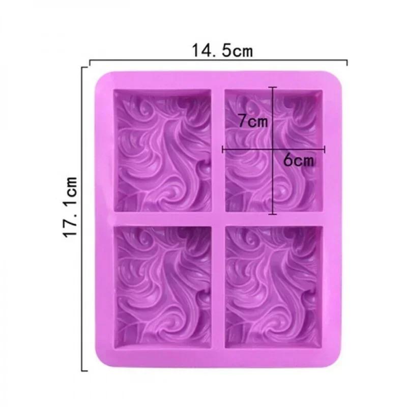 4-chamber Fashion Creative Handmade Flower Shaped Silicone DIY Soap Candle Cake Mold