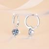 2026 New Style Unique Shape S925 Sterling Silver 1Ct*2 VVs1 Moissanite Diamond Hypoallergenic Hoop Earrings Engagement Gift