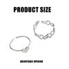 Set of 2 Stylish Heart Cutout Rings Statement Rings Metal Texture Opening Rings Set Suitable for Party and Everyday Wear