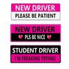 Waterproof PVC Student Driver Magnet Reusable Vehicle Safety Warning  For Teen Drivers