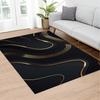 Marmor Teppich Luxus Schwarz und Gold Abstrakt Läufer Moderner Geometrischer Wohnzimmer Teppich Schlanke Fußmatte Minimalistische Heimdekoration