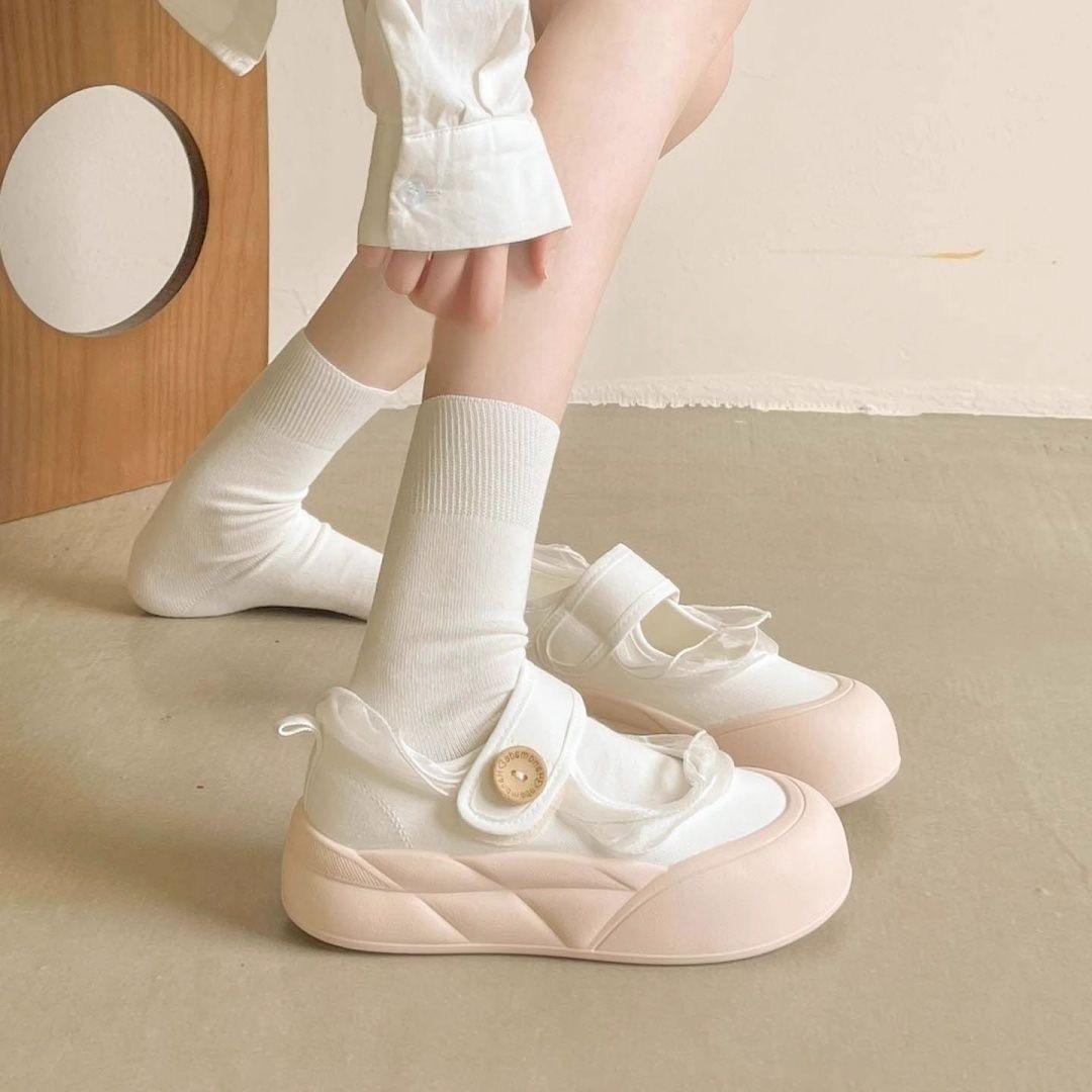 

Niche design Mary Jane shoes children 2025 new popular summer with skirt shallow mouth single shoes board shoes 40 розовый