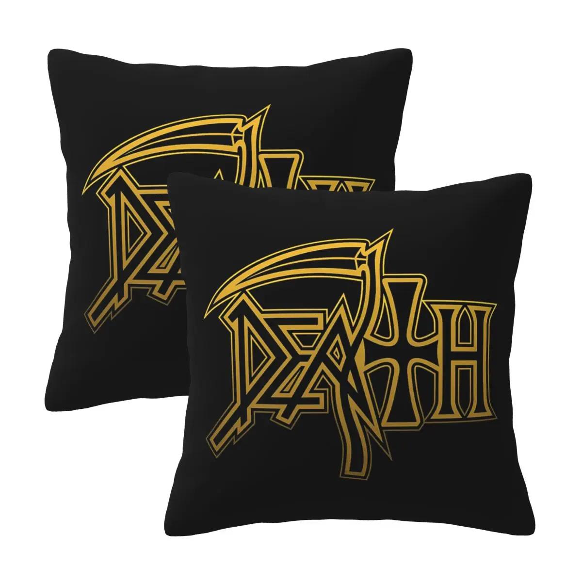 Death Metal Band 2 Stuks Vierkante Kussensloop Kussenhoes Kussen Decor Comfort Plaid Kussen Voor Huisbank Short plush 55*55(CM)-2Pcs