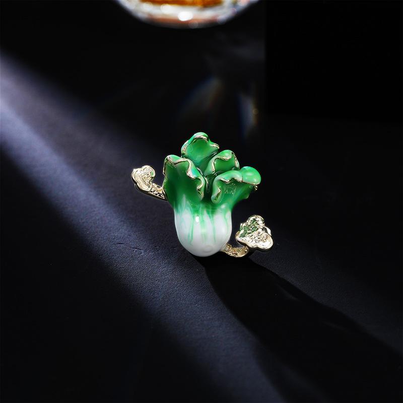 

Капающая масляная капуста Жуйи хороша, означает брошь, одинаковый стиль для мужчин и женщин, универсальный костюм, пальто, булавки, аксессуары зелёный