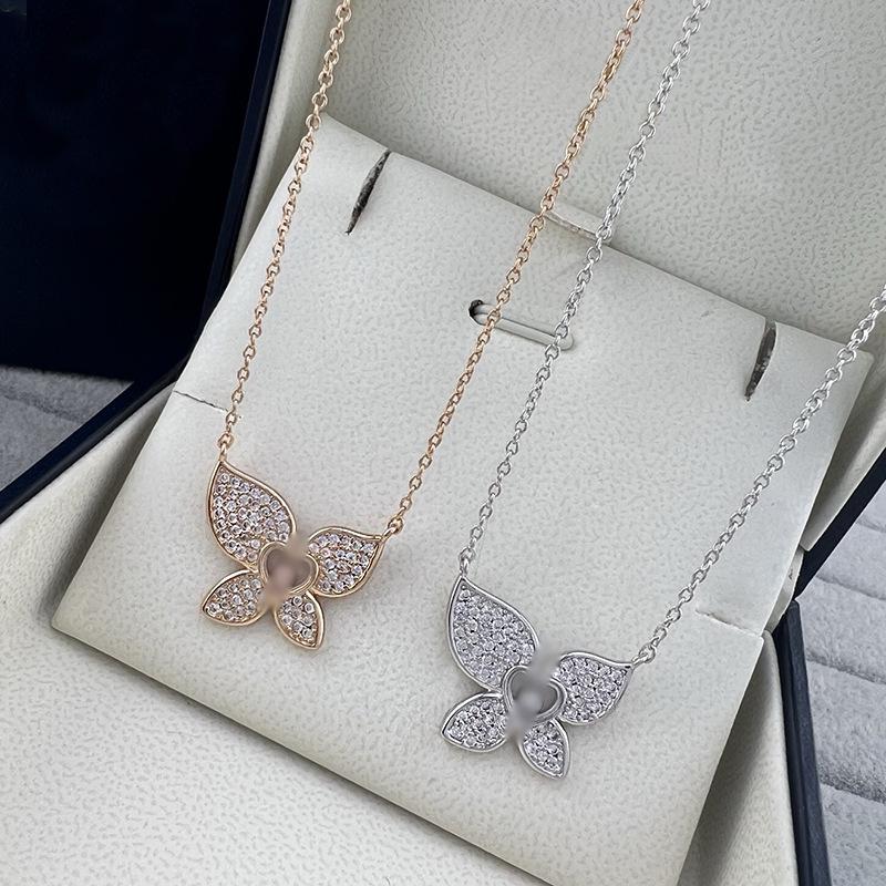 Exquisite Diamond Butterfly Necklace: Elegant High-End Women's Clavicle Jewelry