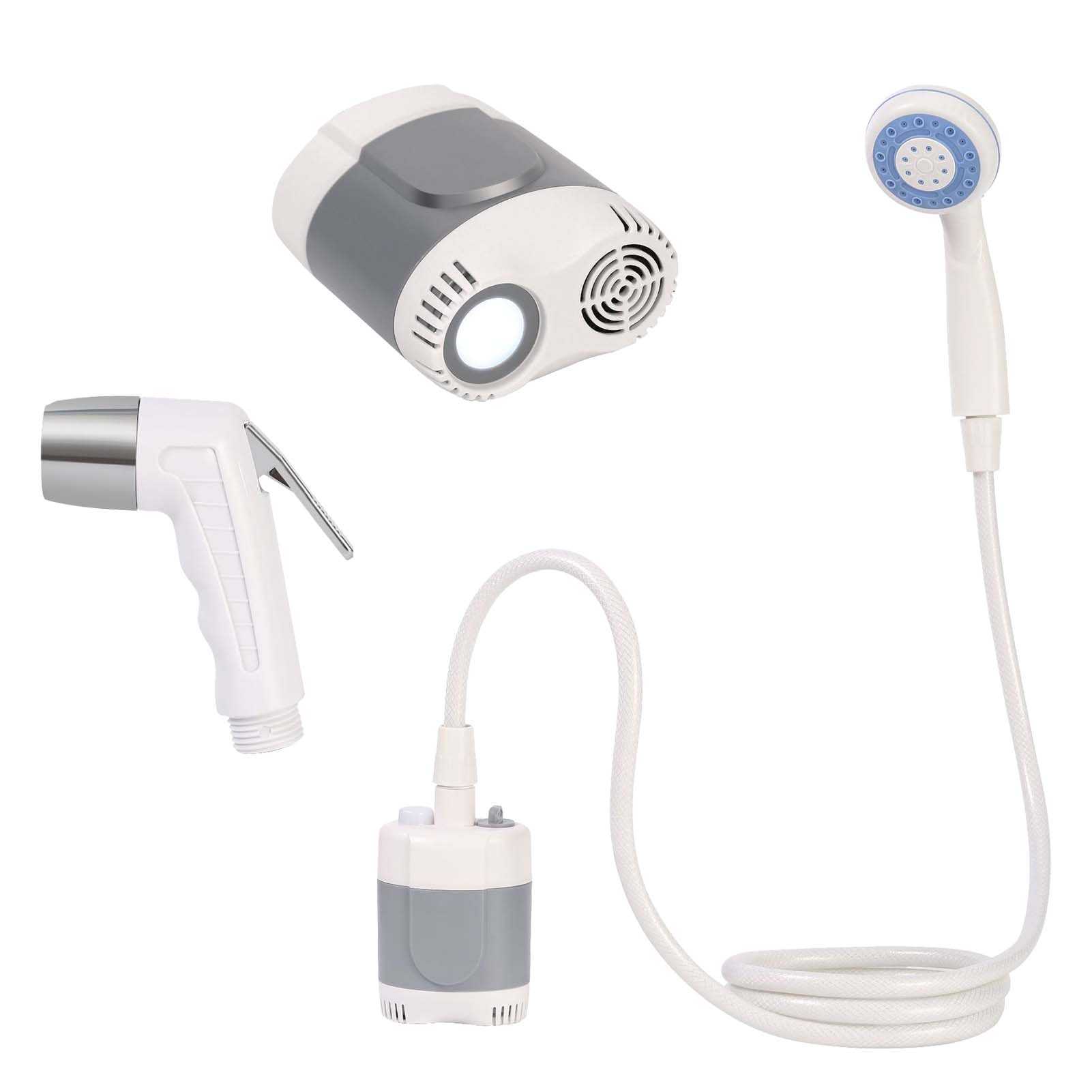 

Кемпинговый портативный душ со шланговым распылителем, электрический перезаряжаемый душ, уличный насос для душа для чистки домашних животных, принятие душа серый