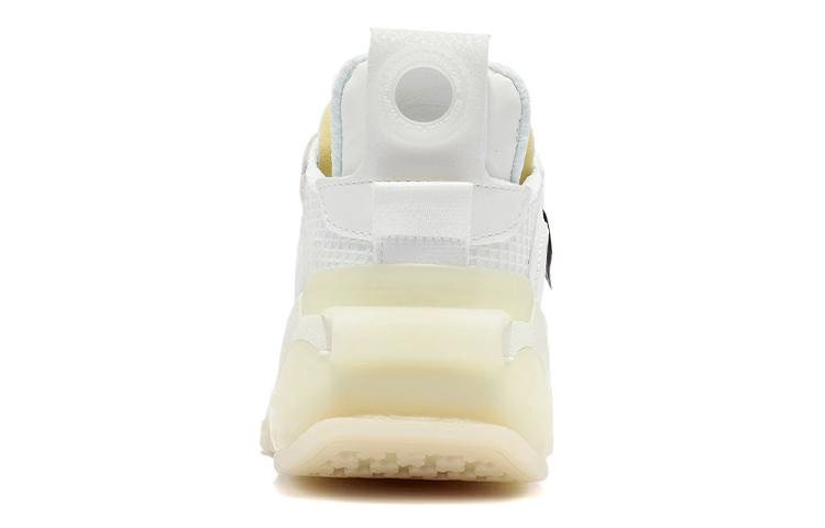Li Ning Enlightenment Textile, Synthetic Leather Abrasion Resistant Breathable Low top Skateboard Shoes Women's White AGCR232-7