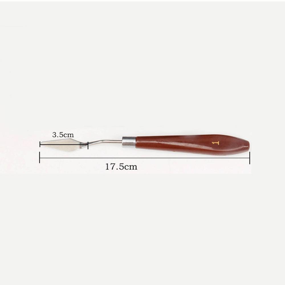 5PCS Wooden Handle Art Painting Scraper Metal Working Head Painting Shovel Tool Pigment Blending