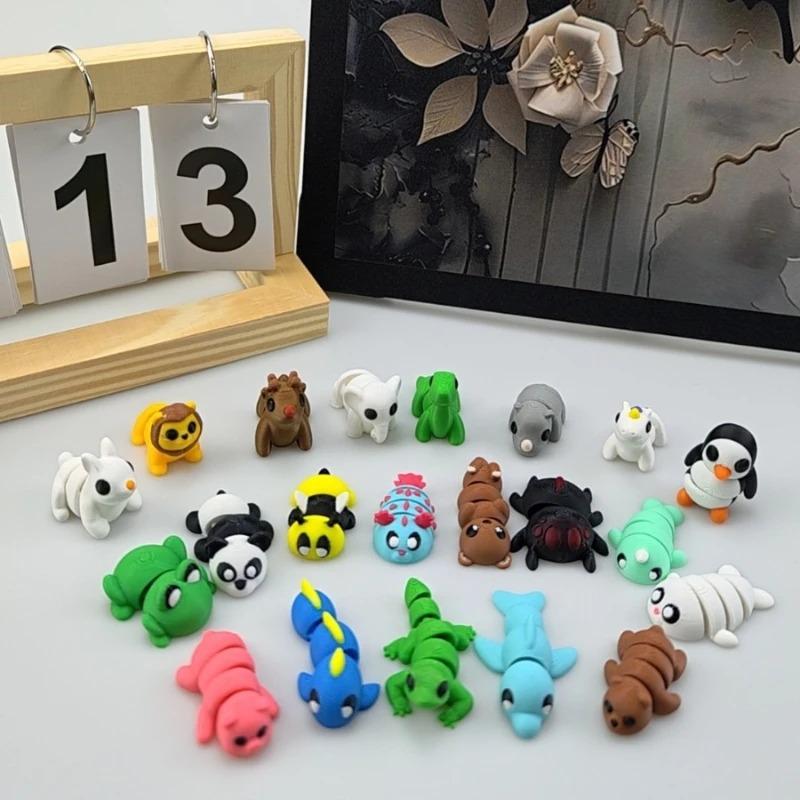 3-50Pcs Random 3D Printing Small Animal Collection Figurines Multi Color Mini Party Ornament Small Gifts for Birthday Wholesale