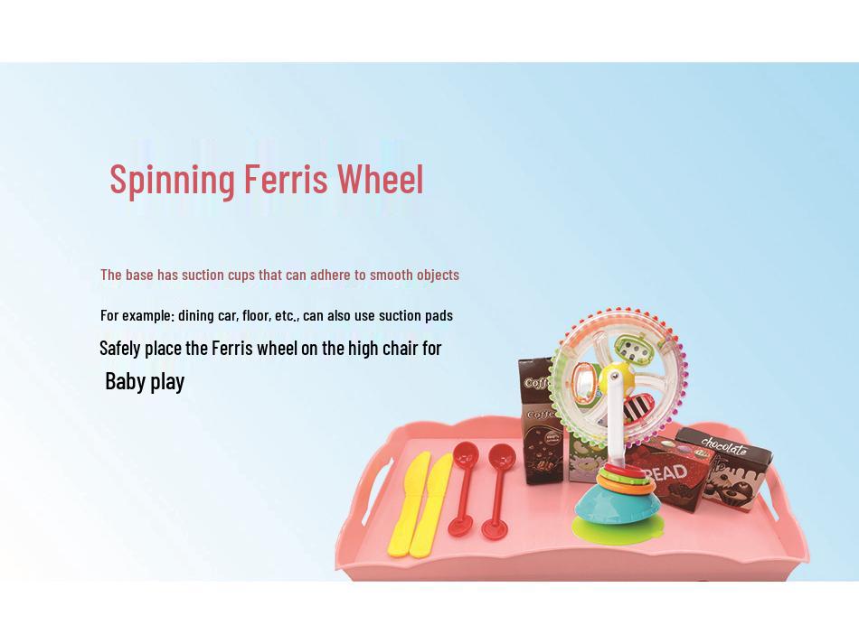 Tri-Color Rotating Ferris Wheel Baby Windmill: Multifunctional, Colorful Suction Cup Rattle Toy