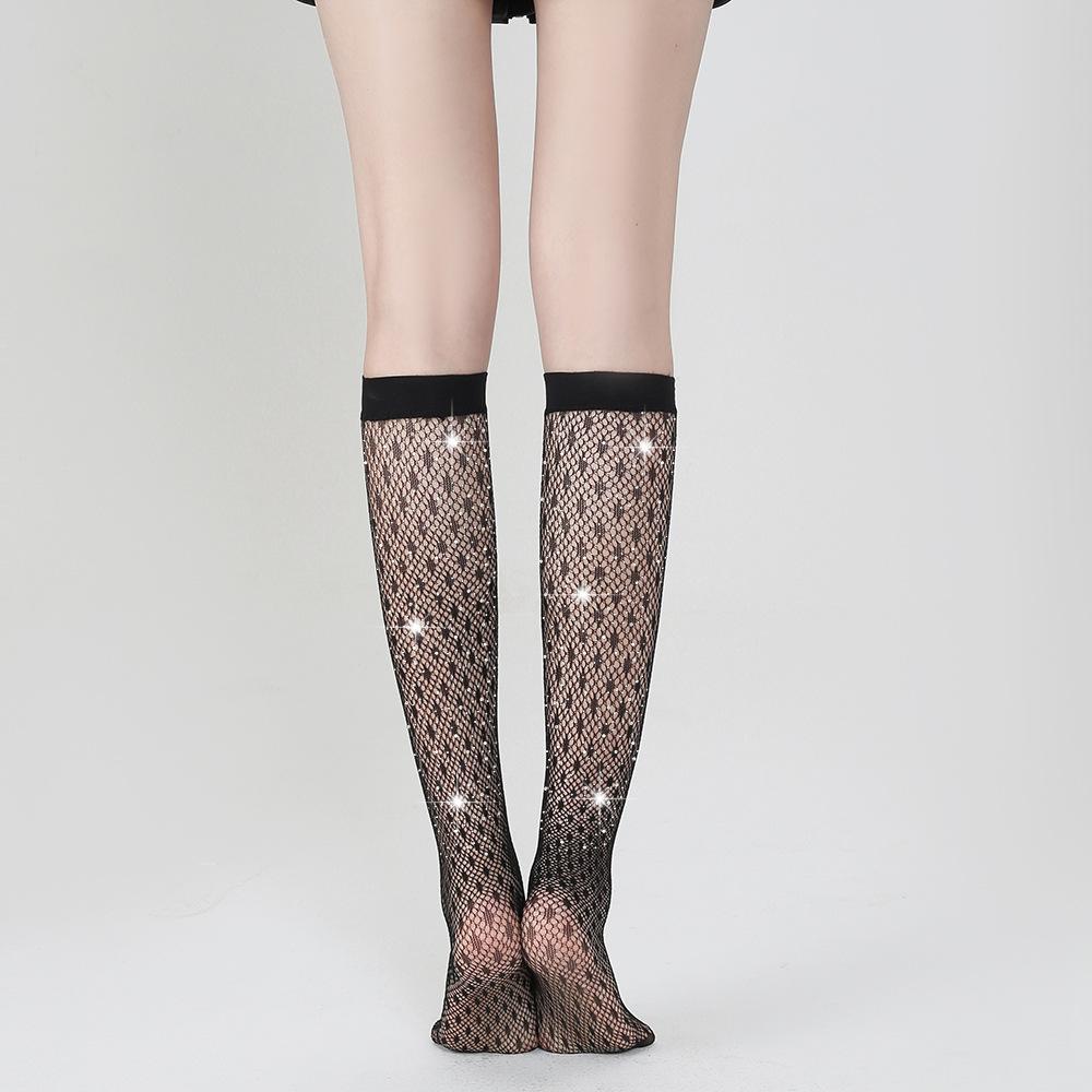 Solid Color Hot-selling Medium Tube Socks Women's Socks White Diamond Hot Diamond New Socks