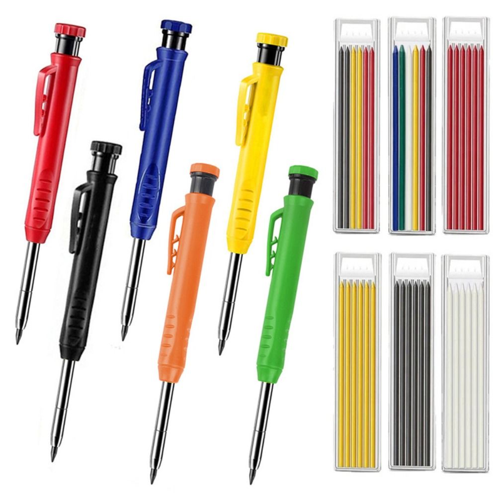 Built-in Sharpener Mechanical Pencil 2.8mm Solid Carpenter Pencil Woodworking Construction