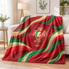 Portugal Football Printed Flannel Blanket Warm Comfort Bed Throw For Indoor Home Decoration