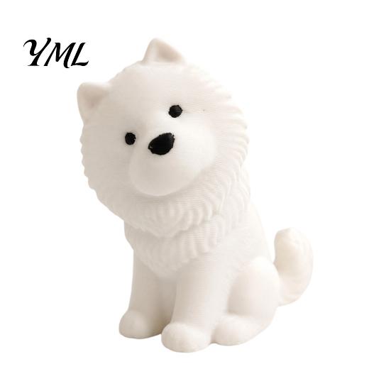 Car Interior Ornament Cute Sitting Samoyed Dog Figurine, 3D Printed Smiling Puppy Statue, Healing Desk Animal Desktop for Home Decor, Gift Lovers