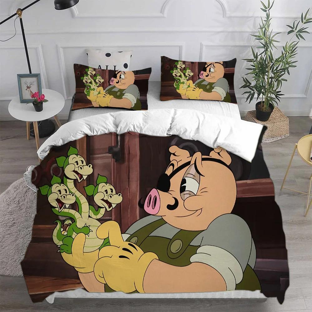 Cartoon Cuphead Duvet Cover Pillowcase Bedding Set Boy Girl Children adults Bedroom Decoration Children Gift Single Double Size