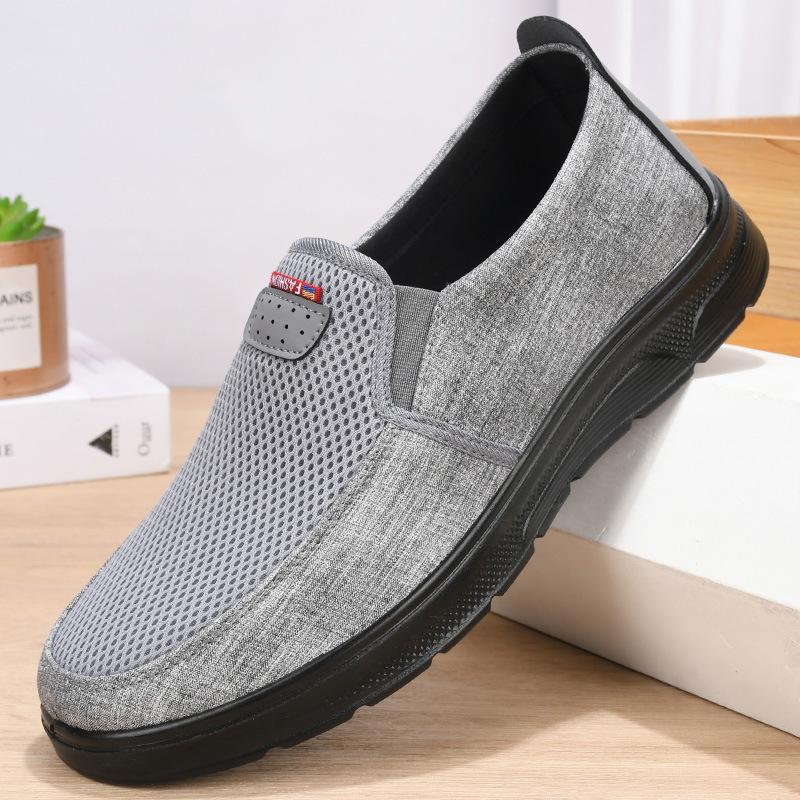 

[Полиуретан, сверхлегкий] Новые мужские повседневные туфли с одной педалью, ленивые, дышащие, нескользящие, плетеные, дышащие, мужские туфли 39