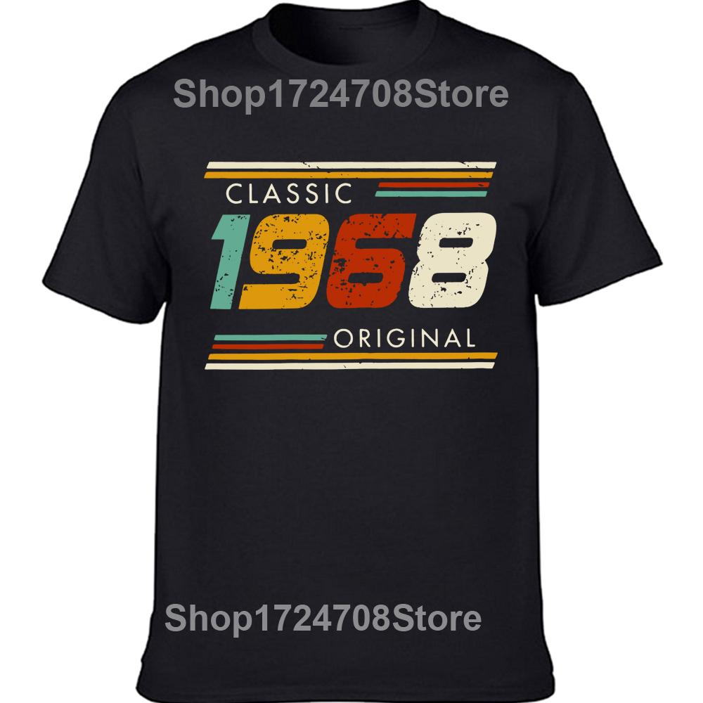 Novelty Born in 1968 Vintage T Shirts Graphic Cotton Streetwear Short Sleeve Birthday Gifts Summer Style T-shirt Mens Clothing