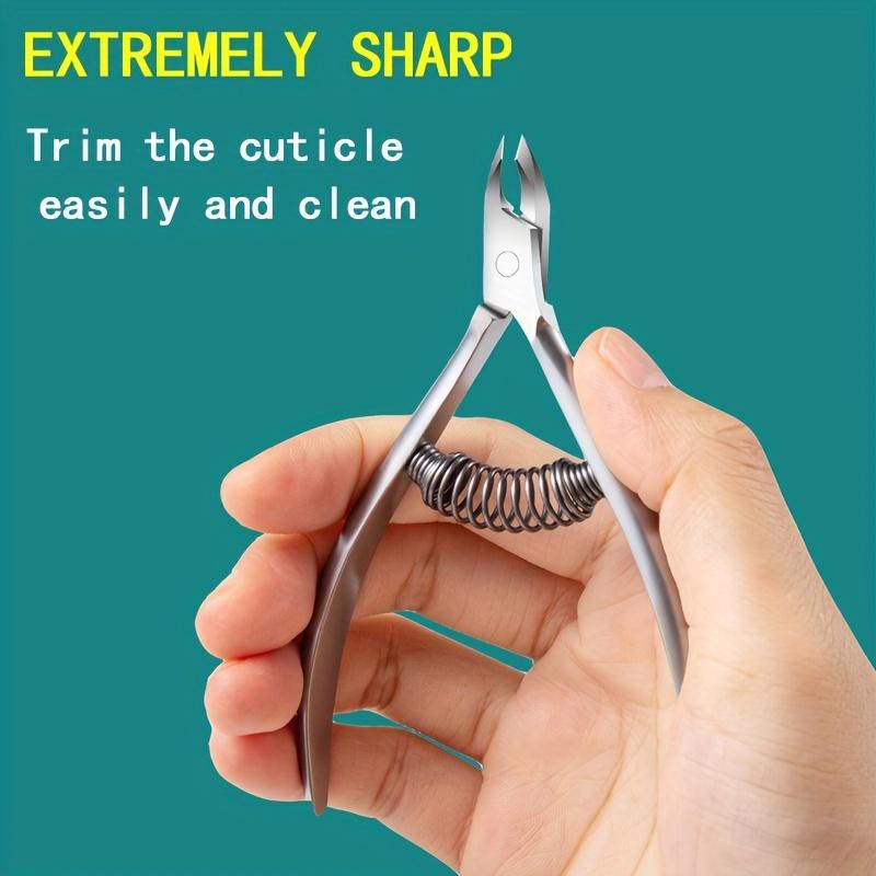Spring-Loaded Stainless Steel Nail Clipper Set Professional Manicure & Pedicure Kit with Cuticle Scissors Nipper & Trimmer Gifts