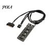 RGB Light USB Splitter 2.0 Header with SATA Power Cable 1 to 4 9Pin Motherboard 9-pin Internal Hub Extension Adapter for CPU WiFi Receiver Cooling Fan