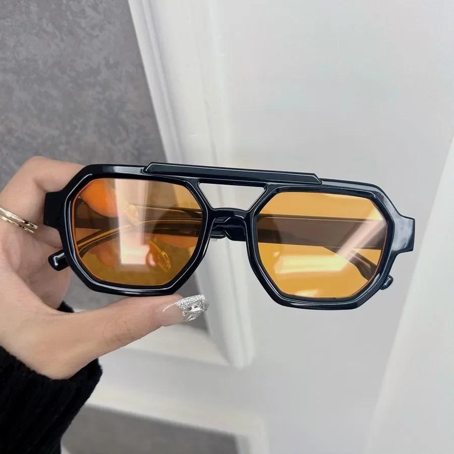 Designer Square Sunglasses Women Men Trendy Brand Ocean Color Sun Glasses Female Male Mirror Classic Big