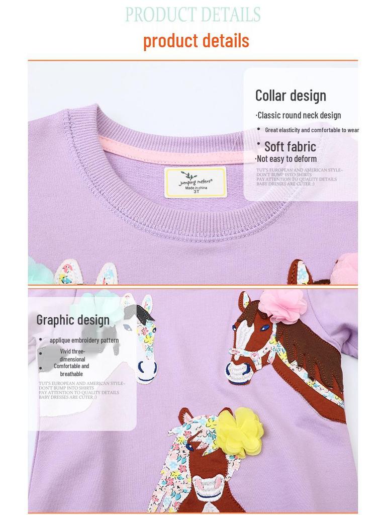 New Arrival: Girls' Cute & Fashionable Long-Sleeve Sweatshirt - Autumn Collection with Round Neck