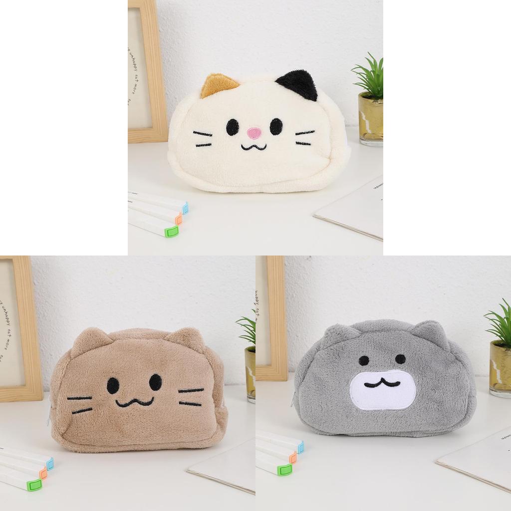 Cute Cartoon Cat Pen Organizer With Highquality Plush Material For School Use